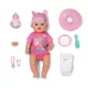 Boneca interativa ZAPF CREATION Baby born Emma Click & Play 43 cm com macacão rosa e chapéu