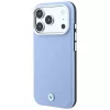 Capa MagSafe BMW Sign Deboss Quilted Metal Logo para iPhone 17 Pro / 18 Pro - Azul