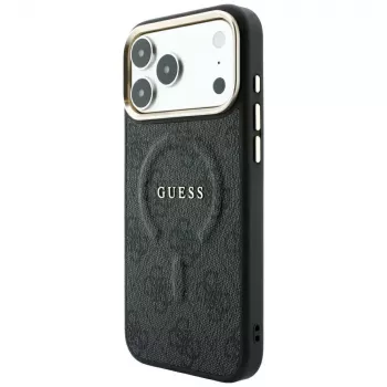 Capa MagSafe GUESS Embossed 4G Classic para iPhone 17 Pro / 18 Pro - Preto