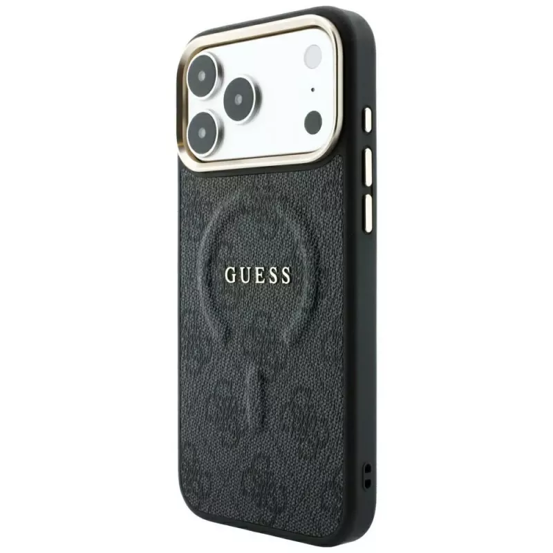 Capa MagSafe GUESS Embossed 4G Classic para iPhone 17 Pro / 18 Pro - Preto