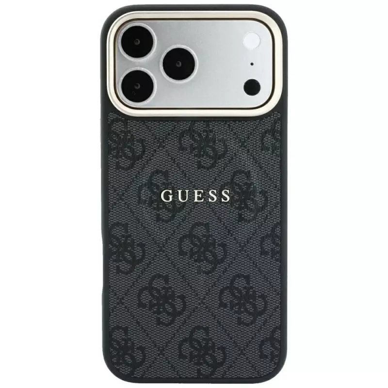 Capa MagSafe GUESS Embossed 4G Classic para iPhone 17 Pro / 18 Pro - Preto