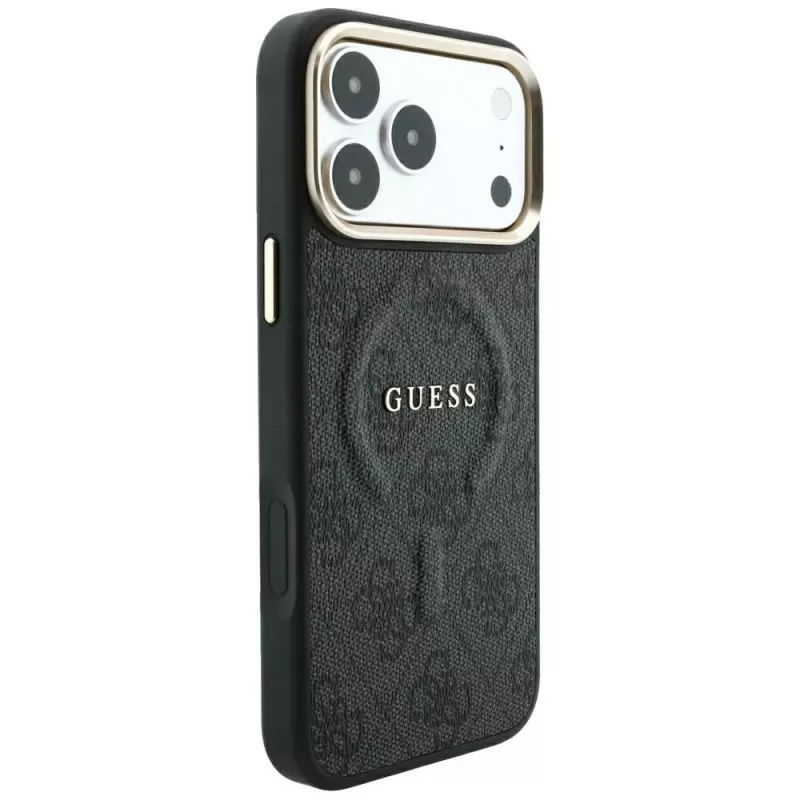 Capa MagSafe GUESS Embossed 4G Classic para iPhone 17 Pro / 18 Pro - Preto