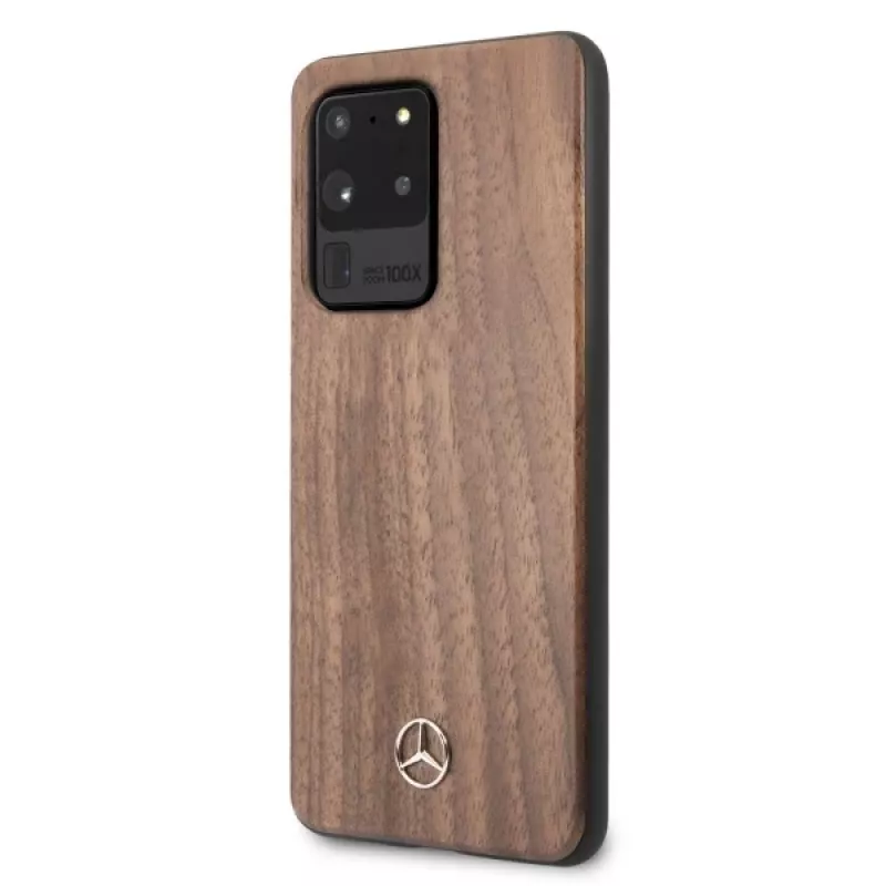 Capa rígida Mercedes-Benz Wood Line Nogueira para Samsung Galaxy S20 Ultra (G988) - Castanho