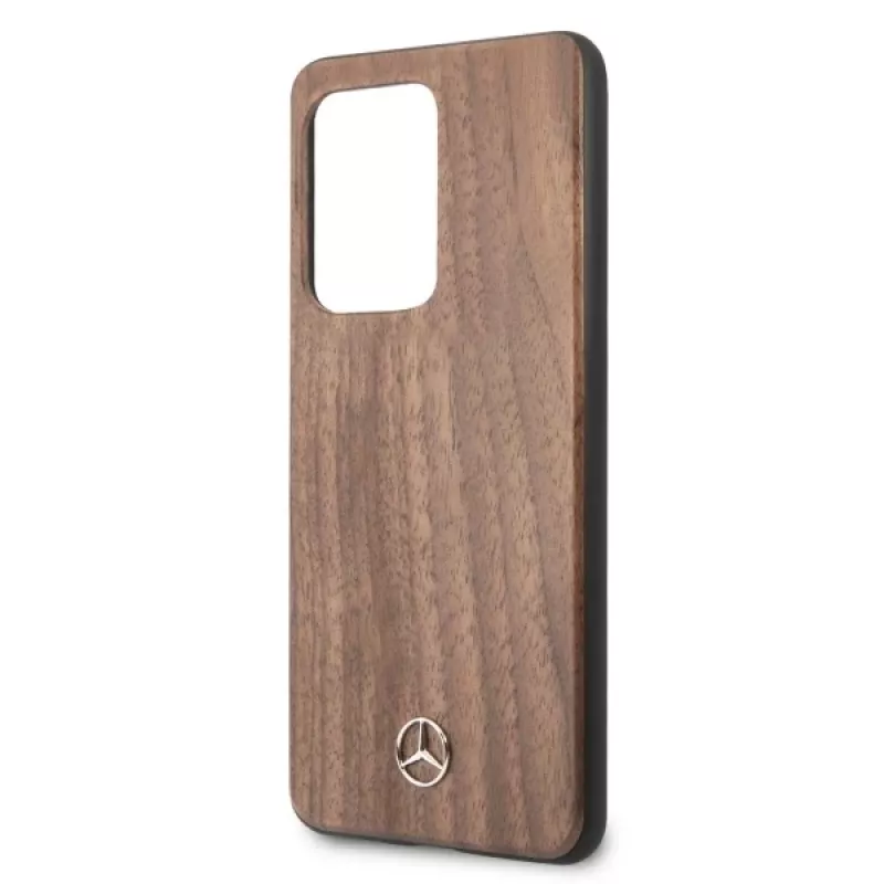 Capa rígida Mercedes-Benz Wood Line Nogueira para Samsung Galaxy S20 Ultra (G988) - Castanho