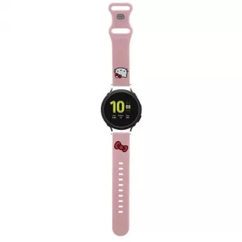 Hello Kitty Pulseira universal de silicone com motivo de cabeça da Kitty, rosa, 20 mm