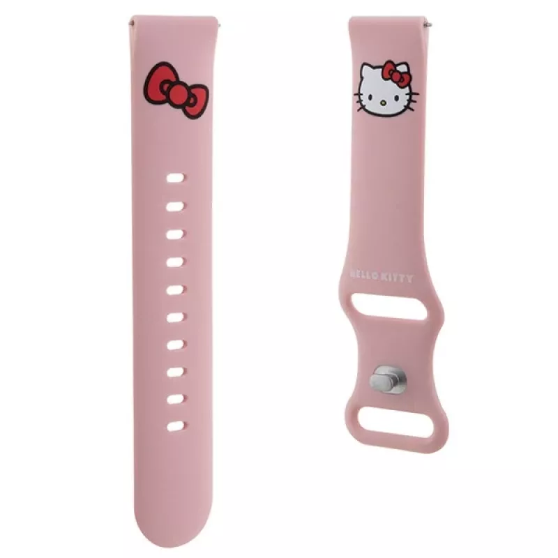 Hello Kitty Pulseira universal de silicone com motivo de cabeça da Kitty, rosa, 20 mm