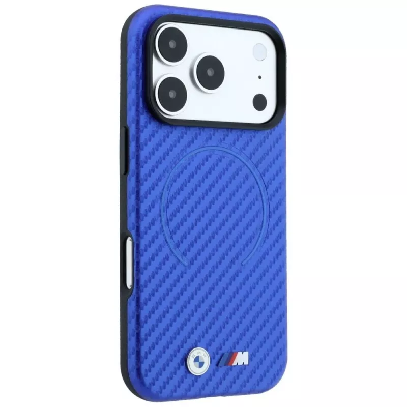 BMW M Capa MagSafe Carbon Printed Ring para iPhone 18 Pro / 17 Pro - azul