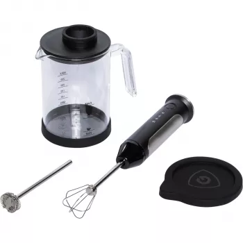 Graef MS 202 Espumador de leite por indução, 200 ml para espumar / 350 ml para aquecer, aço inoxidável, prateado