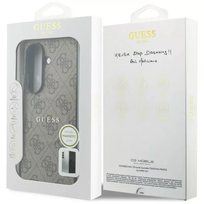 GUESS Capa MagSafe 4G Classic para Samsung Galaxy Z Fold 8 Ultra - castanha