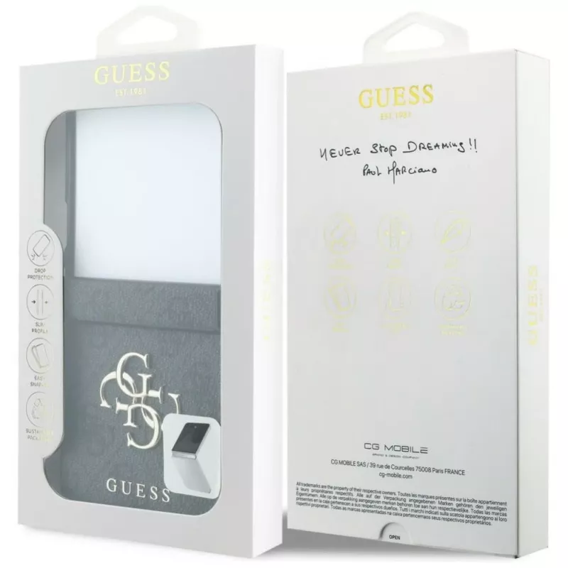 GUESS Capa Big 4G Logo para Samsung Galaxy Z Flip 5 - preta