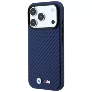 BMW M Capa MagSafe Carbon Metal Logo para iPhone 18 Pro / 17 Pro - azul-marinho