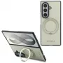 Guess Capa MagSafe Magnetic Ring Stand Grained Classic Logo para Samsung Galaxy Z Fold 8 Ultra (bege)