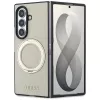 Guess Capa MagSafe Magnetic Ring Stand Grained Classic Logo para Samsung Galaxy Z Fold 8 Ultra (bege)