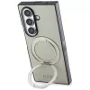 Guess Capa MagSafe Magnetic Ring Stand Grained Classic Logo para Samsung Galaxy Z Fold 8 Ultra (bege)