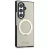 Guess Capa MagSafe Magnetic Ring Stand Grained Classic Logo para Samsung Galaxy Z Fold 8 Ultra (bege)