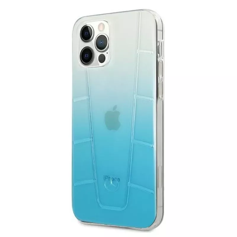 Mercedes-Benz MEHCP12LCLGBL Capa rígida para iPhone 12 Pro Max Transparent Line azul