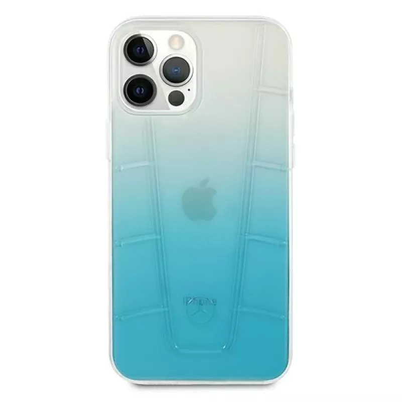 Mercedes-Benz MEHCP12LCLGBL Capa rígida para iPhone 12 Pro Max Transparent Line azul