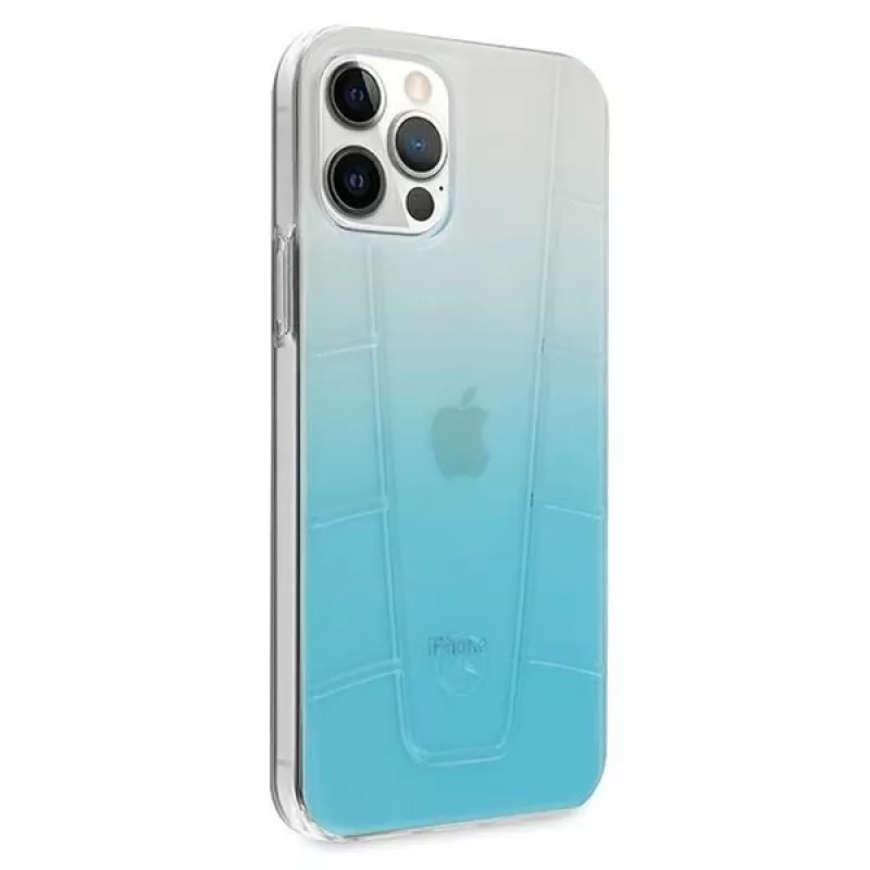 Mercedes-Benz MEHCP12LCLGBL Capa rígida para iPhone 12 Pro Max Transparent Line azul
