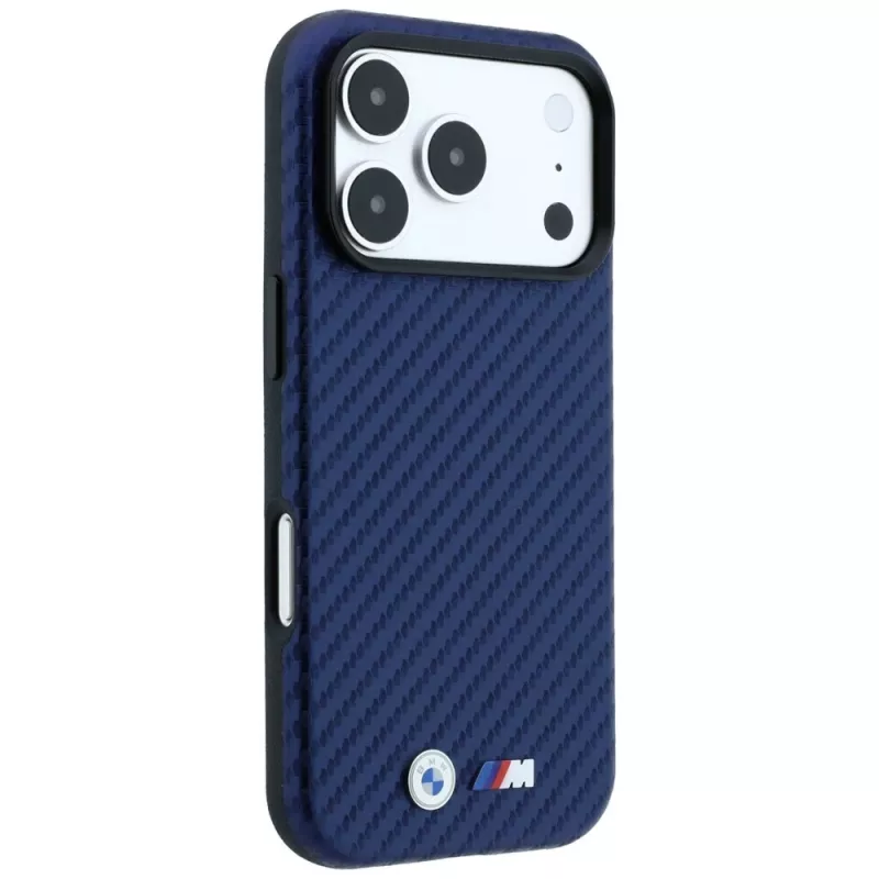 BMW M Capa MagSafe Carbon Metal Logo para iPhone 18 Pro Max / 17 Pro Max - azul-marinho