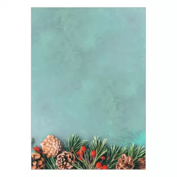 SIGEL DP642 Papel de carta de Natal, motivo natalício verde, A4, 90 g/m2, 100 folhas