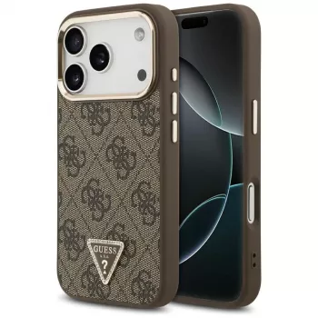 Capa MagSafe GUESS 4G Triangle Logo para iPhone 17 Pro / 18 Pro - Castanho