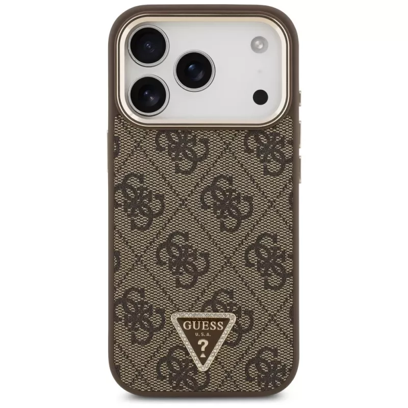 Capa MagSafe GUESS 4G Triangle Logo para iPhone 17 Pro / 18 Pro - Castanho