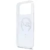 Capa MagSafe Karl Lagerfeld Liquid Glitter Karl Script Logo para iPhone 17 Pro transparente