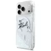 Capa MagSafe Karl Lagerfeld Liquid Glitter Karl Script Logo para iPhone 17 Pro transparente