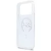 Capa MagSafe Karl Lagerfeld Liquid Glitter Karl Script Logo para iPhone 17 Pro Max, transparente