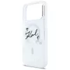 Capa MagSafe Karl Lagerfeld Liquid Glitter Karl Script Logo para iPhone 17 Pro Max, transparente
