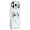 Capa MagSafe Karl Lagerfeld Liquid Glitter Karl Script Logo para iPhone 17 Pro Max, transparente