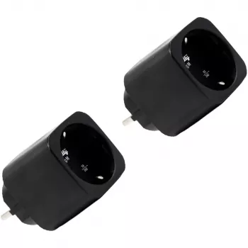 Shelly Plug M Gen3 preto pack de 2 tomadas inteligentes com medição de potência, Wi-Fi e Bluetooth, 13A, monitorização de energia, Schuko