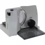 Ritter Compact 7 Cortadora de fiambre elétrica multiusos com motor Eco 65 W, lâmina de aço inoxidável serrilhada, espessura de corte 0-20 mm, design dobrável, pés de sucção, Preto/Prata