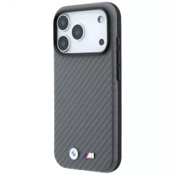 BMW M Carbon Metal Logo Capa MagSafe para iPhone 18 Pro / 17 Pro - Cinzento