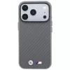 BMW M Carbon Metal Logo Capa MagSafe para iPhone 18 Pro / 17 Pro - Cinzento