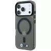 BMW M IML Glossy Metal Logo & Trims capa MagSafe para iPhone 18 Pro / 17 Pro - preto