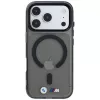 BMW M IML Glossy Metal Logo & Trims capa MagSafe para iPhone 18 Pro / 17 Pro - preto