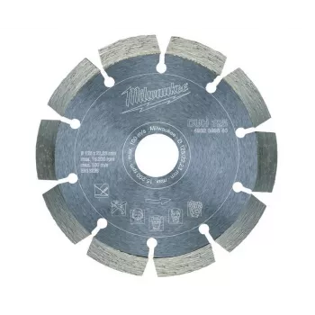 MILWAUKEE DUH disco de corte diamantado 125 mm, segmentado, corte a seco para betão, pedra, alvenaria