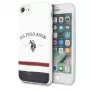 U.S. POLO ASSN. USHCI8PCSTRB capa para iPhone 7/8/SE 2020/SE 2022 branca padrão tricolor coleção