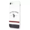 U.S. POLO ASSN. USHCI8PCSTRB capa para iPhone 7/8/SE 2020/SE 2022 branca padrão tricolor coleção