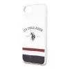 U.S. POLO ASSN. USHCI8PCSTRB capa para iPhone 7/8/SE 2020/SE 2022 branca padrão tricolor coleção