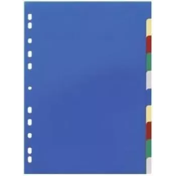 DURABLE 674027 Separadores de documentos A4 1-10, polipropileno, 10 peças, furação universal, cores mistas