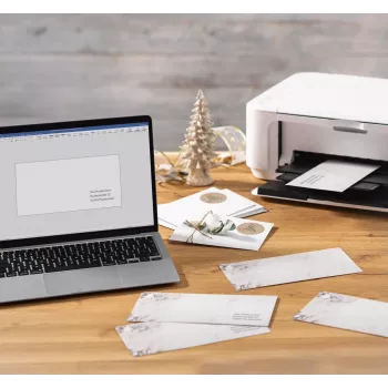SIGEL 25 envelopes de Natal Rustic White formato DIN longo sem janela