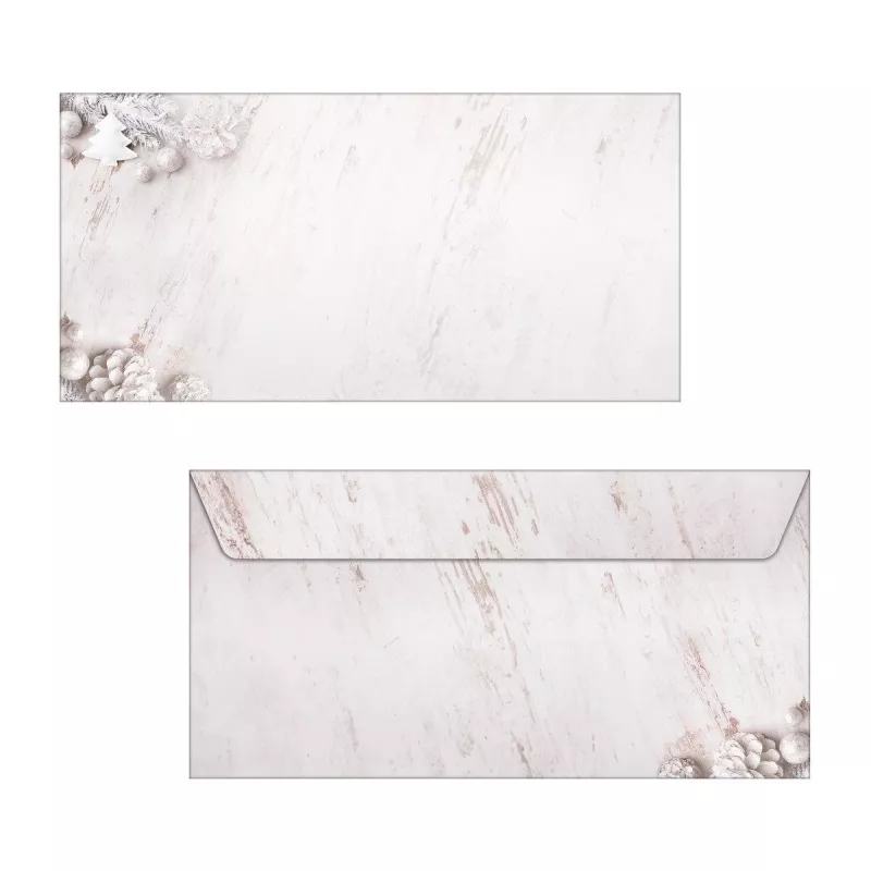 SIGEL 25 envelopes de Natal Rustic White formato DIN longo sem janela