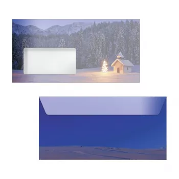Sigel 50 Envelopes de Natal DIN Lang com fecho autocolante, multicolor, 220 x 110 mm, 80 g/m², certificado FSC