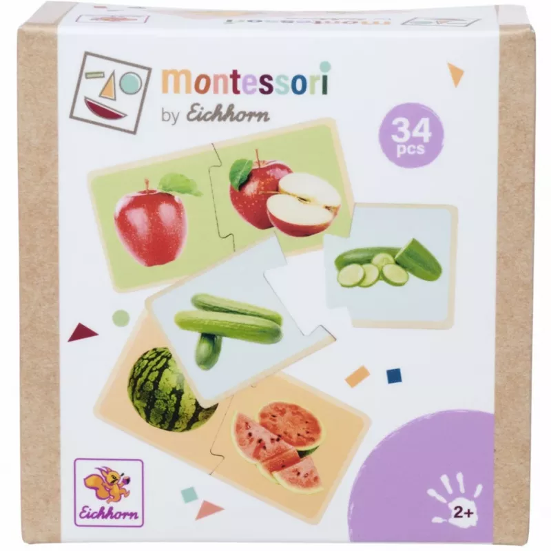 Puzzle Montessori Eichhorn - puzzle de madeira com pinos para crianças a partir de 12 meses, FSC 100%