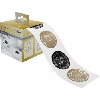 Sigel CS120 Autocolantes de letras de Natal, Preto/Dourado/Prateado, 200 peças