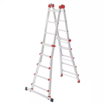 Escada combinada multiusos Hailo M80 4x5 degraus, alumínio, 20 degraus, 150 kg, EN 131 Professional
