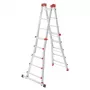 Escada combinada multiusos Hailo M80 4x5 degraus, alumínio, 20 degraus, 150 kg, EN 131 Professional