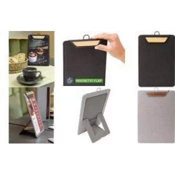 SIGEL Menu Prancheta com mola KB224 cinzento claro castanho A4 PU MDF